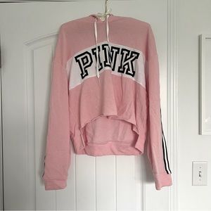 PINK Cropped Hooded Sweatshirt